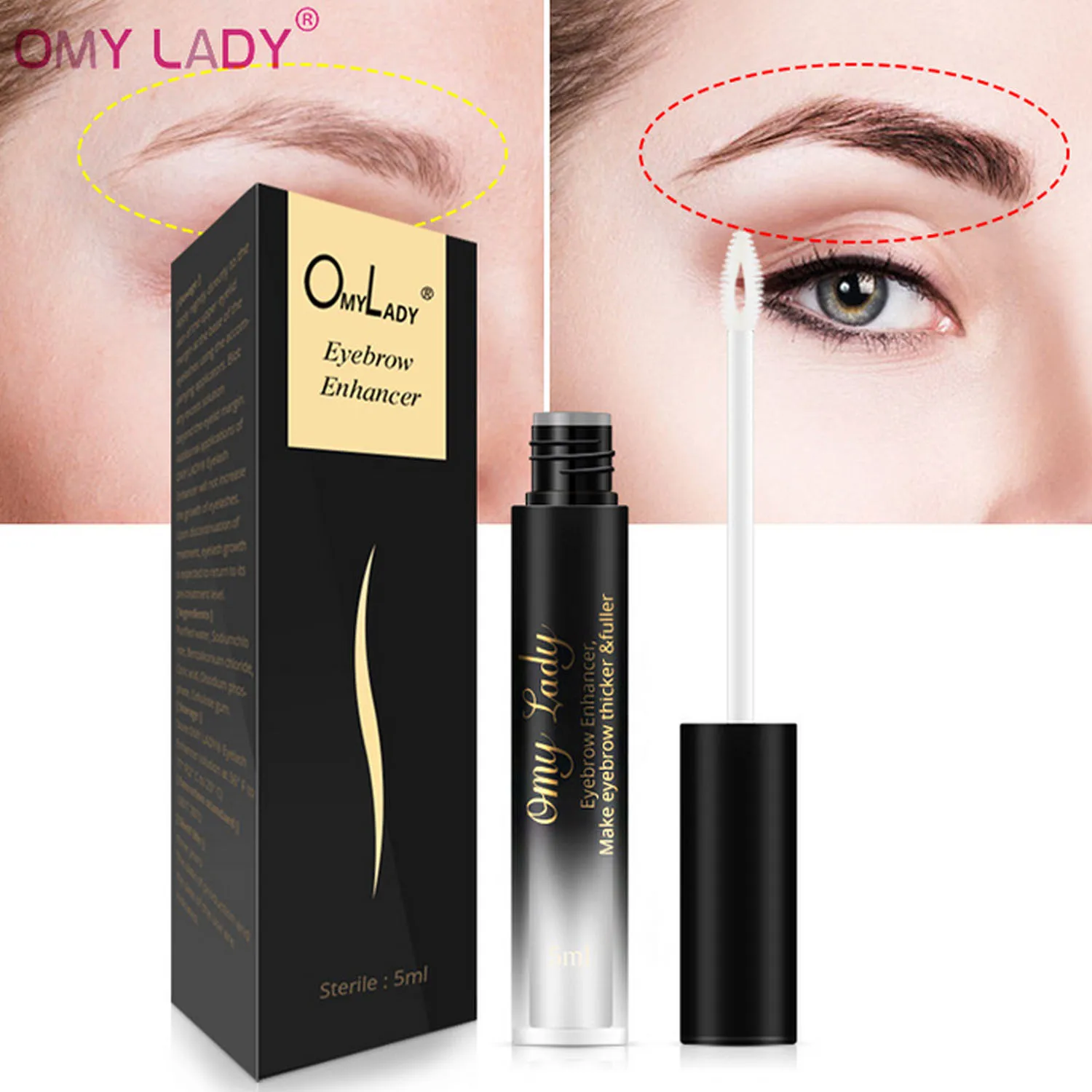 

OMY LADY Eyebrows Enhancer Rising Eyebrow Growth Serum Eyelashes Growth Liquid Pro Makeup Eyebrow Longer Thicker Cosmetic Tools