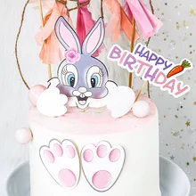 

Easter Bunny Cake Decoration Rabbit Animal Cake Topper Kids Birthday Party Happy Easter Party Decor Baby Shower Baking Supplies