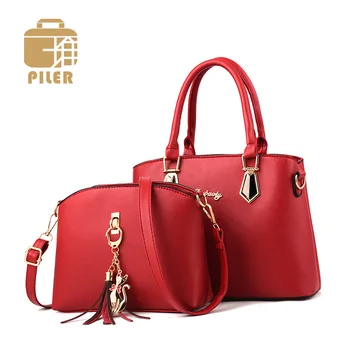 

2pcs/lot Women Leather Composite Bag Ladies Party Purse Messenger Shoulder Bags Handbag Female Tassels Cat Small Crossbody Bag