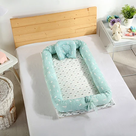Co-спальные кроватки для детской кроватки, переносная моющаяся кровать для путешествий, изолированный костюм с одеялом для детей - Цвет: Forest Riabbit 2PCS