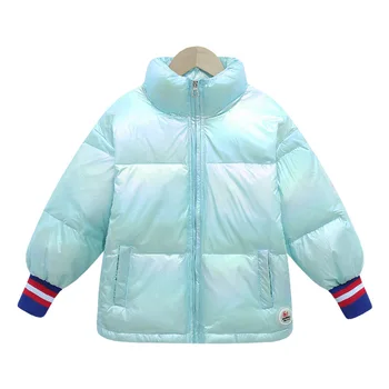 

JXYSY Girls Winter Coats Jacket Kids Cotton Coat Colorful Shiny Jacket Hooded Parkar Girls Blue Pink White Down Padded Coats