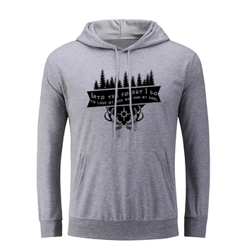 

Into the Forest I Go, To Lose My Mind And Find My Soul Sweet as a Peach Men Graphic Hoodie Sweatshirt Strings Hooded Pullover