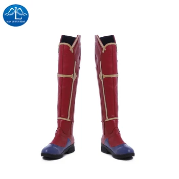 

Manluyunxiao Captain Cosplay Female High Boots Leather Shoes Halloween Costumes For Women Superhero Carol Danvers