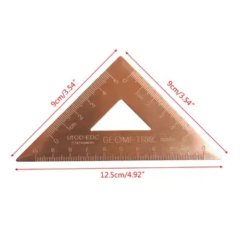 

Retro Copper Lsosceles Triangle Ruler Drawing Painting Measuring Tool Cartograph