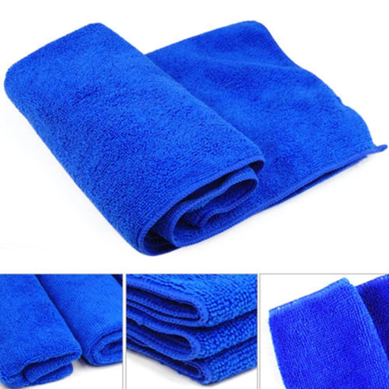 10PCS Microfiber Auto Car Detailing Soft Cloths Wash Towel Duster Kitchen Blue