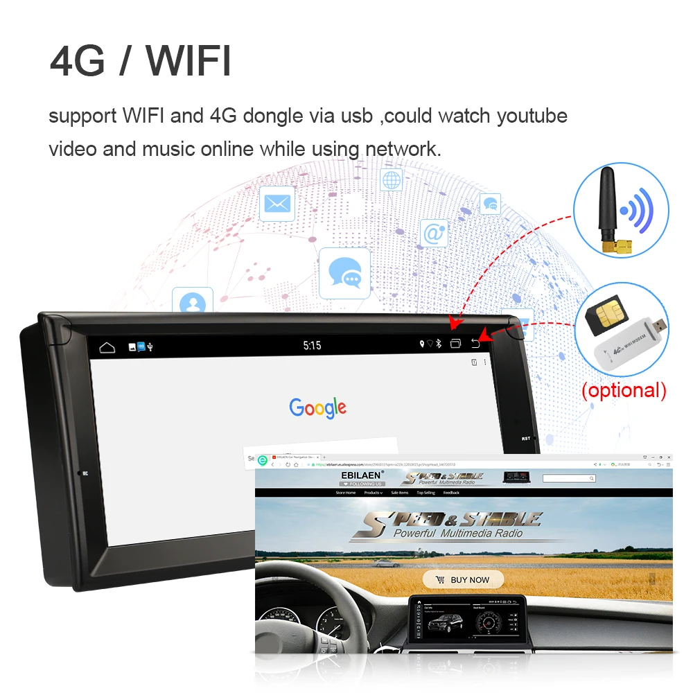 Android 10.0 Car Autoradio GPS Player For BMW E39 Navigation RDS WIFI Stereo 10.25' IPS Screen Headunit Multimedia Video Carplay