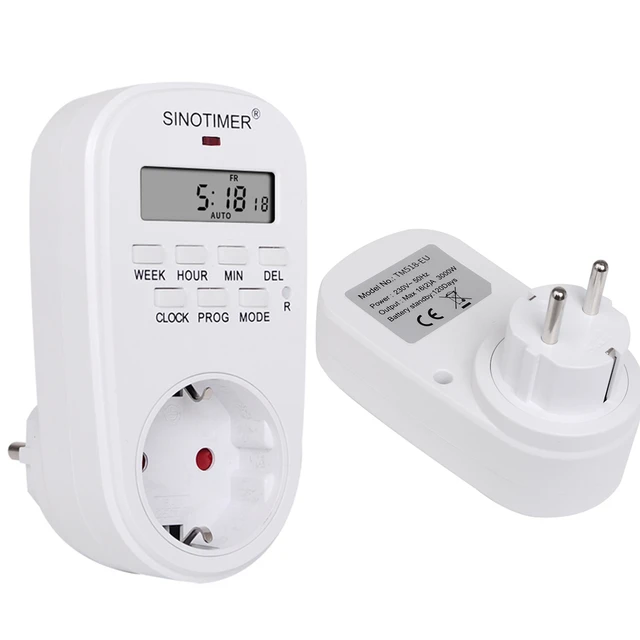 Interruptor Timer Programable Sinotimer TM618N-2 220V AC - Tienda8