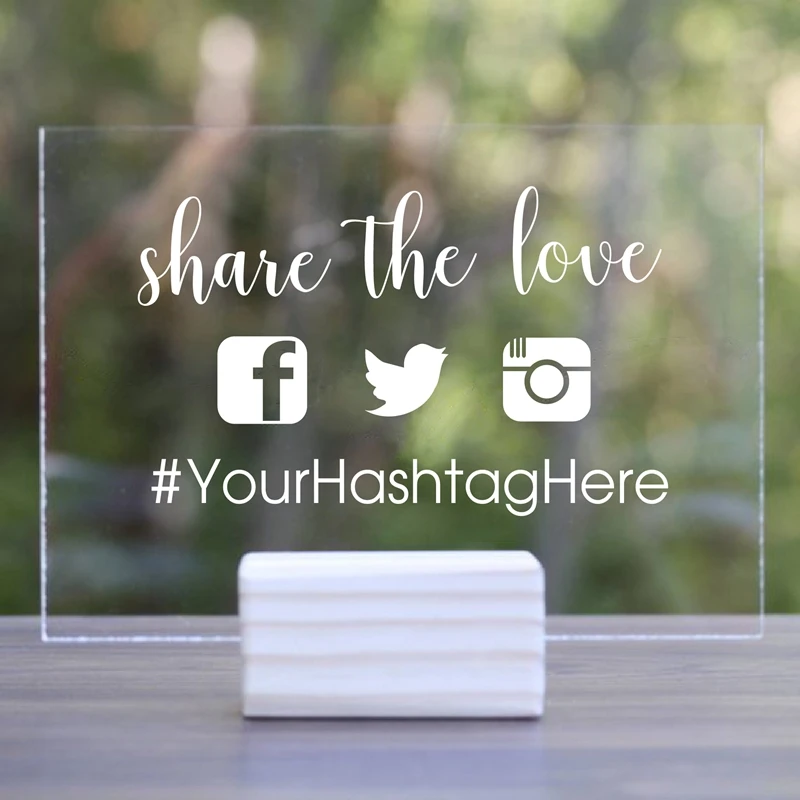 Custom Acrylic Table Glass Look Sign Vinyl Sticker Wedding Decor