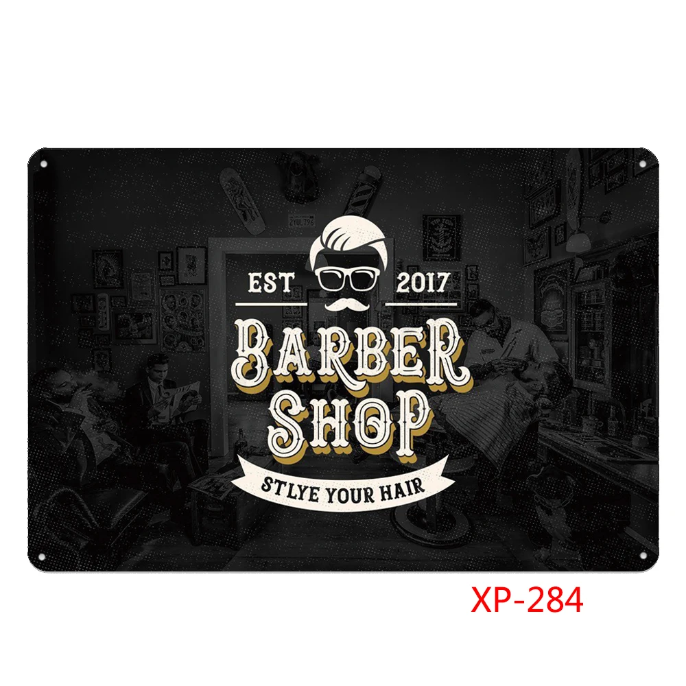 BARBER SHOP METAL SIGN SCISSORS RETRO,SHAVES AND CUTS,TATTOO,HAIR 