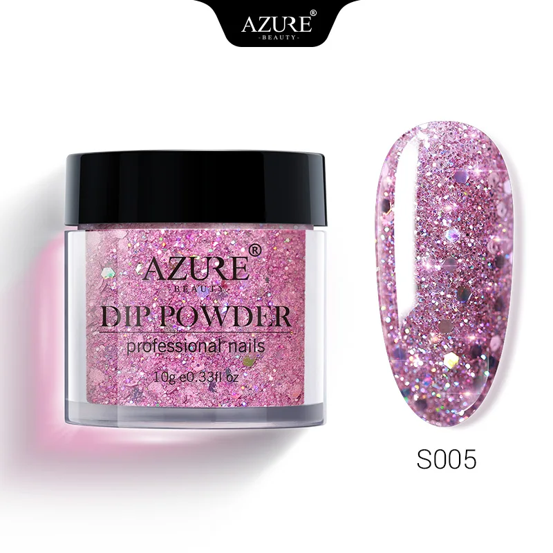 Azure beauty Holo погружающаяся пудра, градиентная блестящая светящаяся пудра, долговечная блестящая пудра, впитывающая основа, активатор, Dip пудра - Цвет: S005