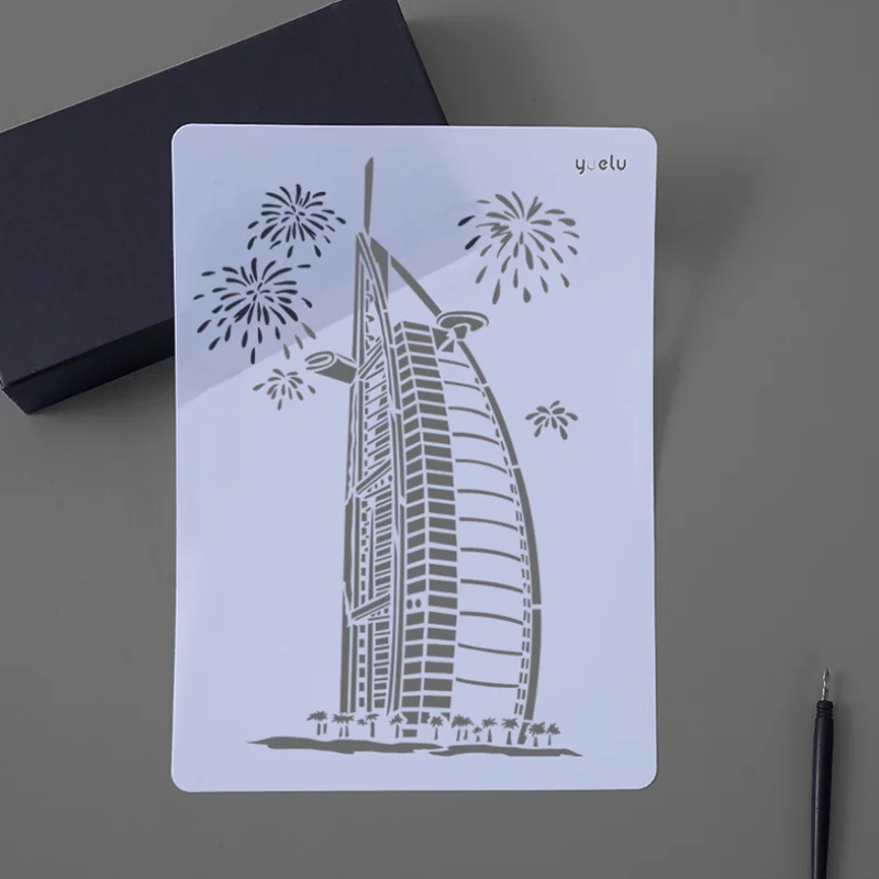 

1pc Stencils PaintingTemplate Reusable DIY Scrapbooking Photo Album Decorative Bullet Journal Stencils Drawing Template