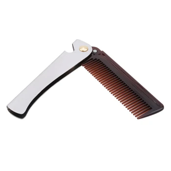 

1PC High Quality Portable Stainless Steel Beard Comb New Fashion Portable Folding Mustache Tool Bottle Opener