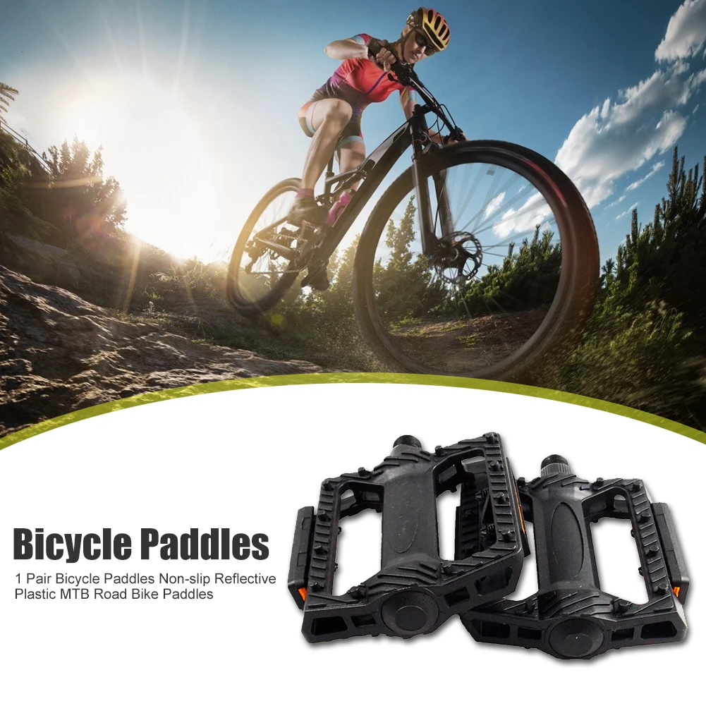 1 Pair Bicycle Paddles Non slip Reflective Plastic MTB Road Bike