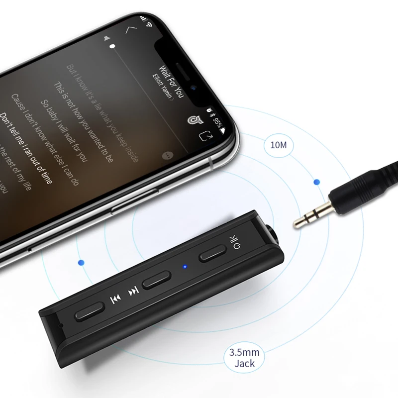 Mini Bluetooth 4 2 Audio Receiver Wireless Handsfree RCA Aux 3 5mm Music Stereo Earphone Adapter For Headphone Speaker With Clip