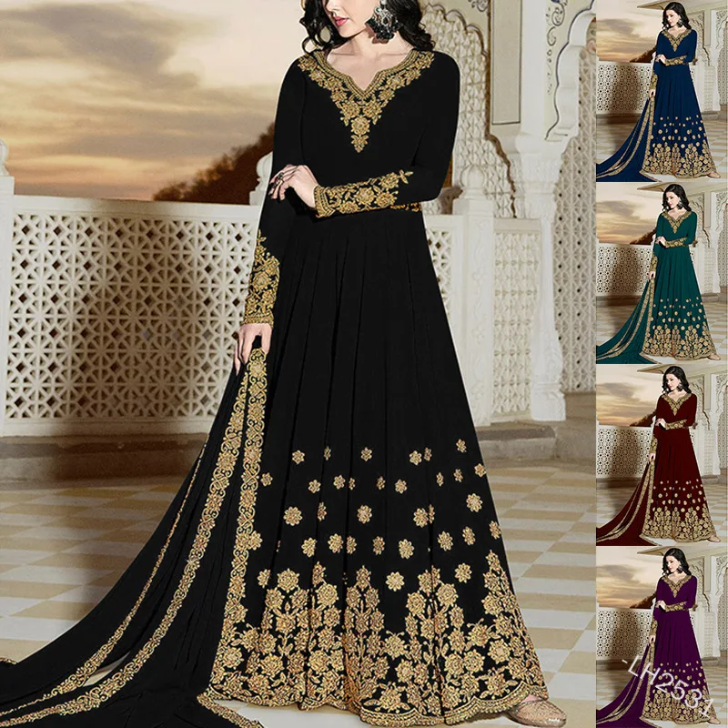 maxi dress with scarf