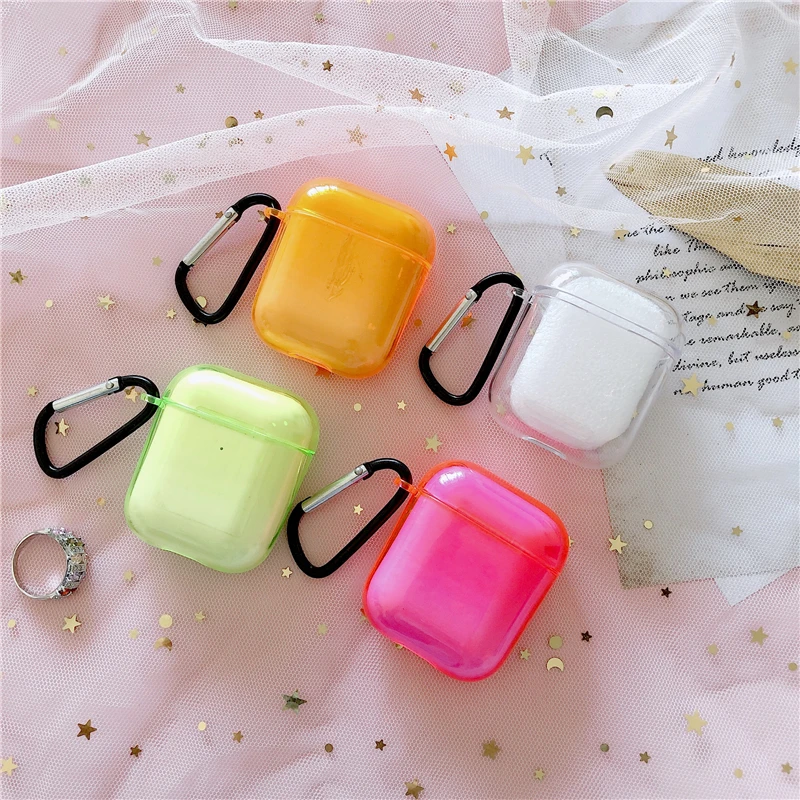 

Simple For AirPods 1 2 Clear solid color Business hard Protective Cover Air Pod 3 Case For Airpods Headphone Carrying box fundas