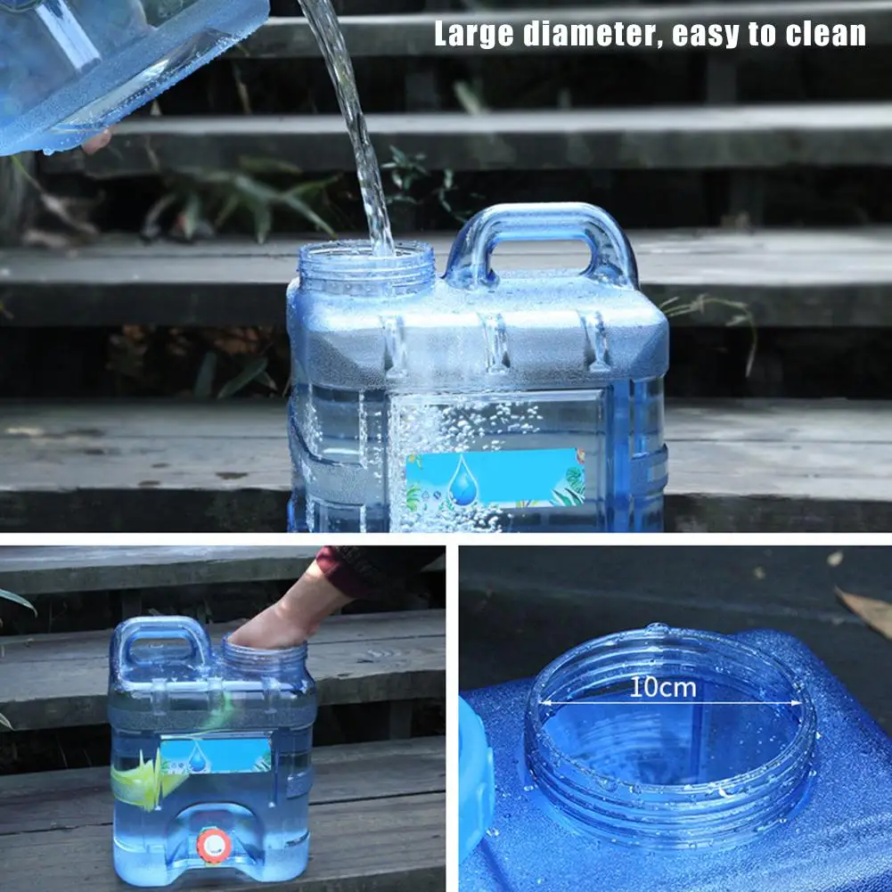 Recipiente de Água ao ar Balde de Água Tanque de Água com Torneira Livre Grande Capacidade Caminhadas Acampamento 10l pc 7 Balde p carro