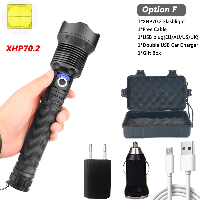 Z30 XHP90 самый мощный светодиодный светильник-вспышка с usb зумом тактический фонарь xhp50 18650 или 26650 перезаряжаемый аккумулятор ручной светильник для охоты - Испускаемый цвет: Option F
