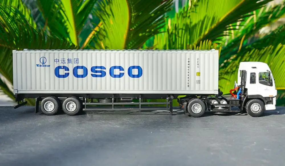 1/50 ISUZU грузовой автомобиль с прицепом COSCO белый литой автомобиль модель коллекции