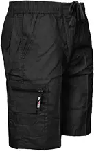 Pantalones cortos lisos con bolsillos de combate para hombre, SHORTS elásticos de poliéster y algodón para playa, FITNESS, gimnasio, verano, novedad
