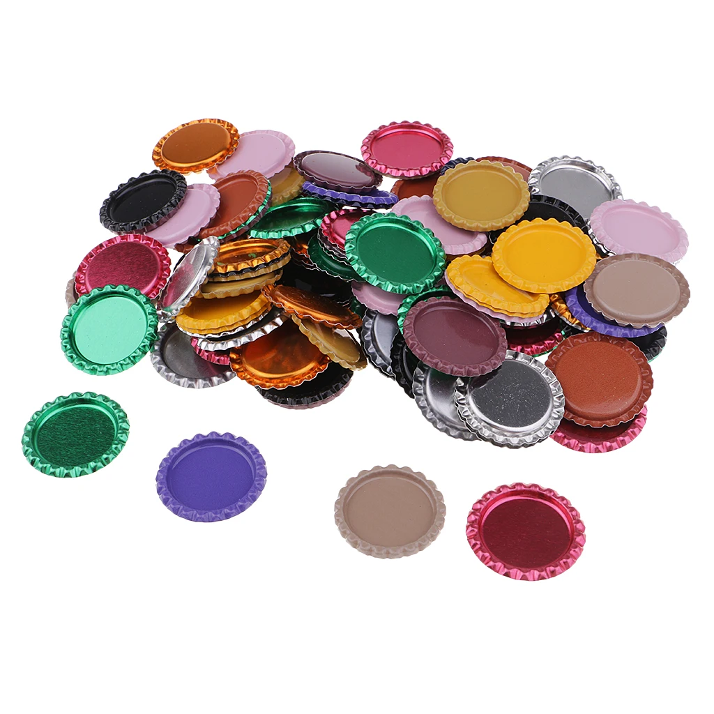 Multicolor 2 25mm 100 штук свернутые крышки бутылки для DIY волос Луки Подвеска для изготовления - Цвет: Multicolor 2 25mm