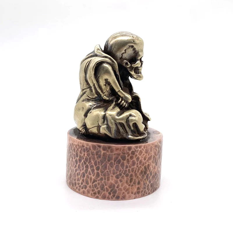 skull buddha statue copper (1)