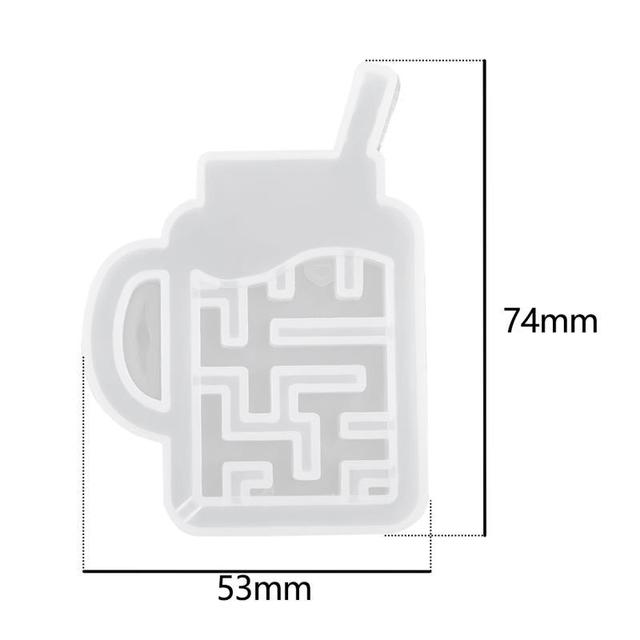 Maze Silicone Mold Shaker Molds Milk Bottle Heart Shape UV Epoxy Resin Mold Heart Keychain Pendant Craft Jewelry Tools