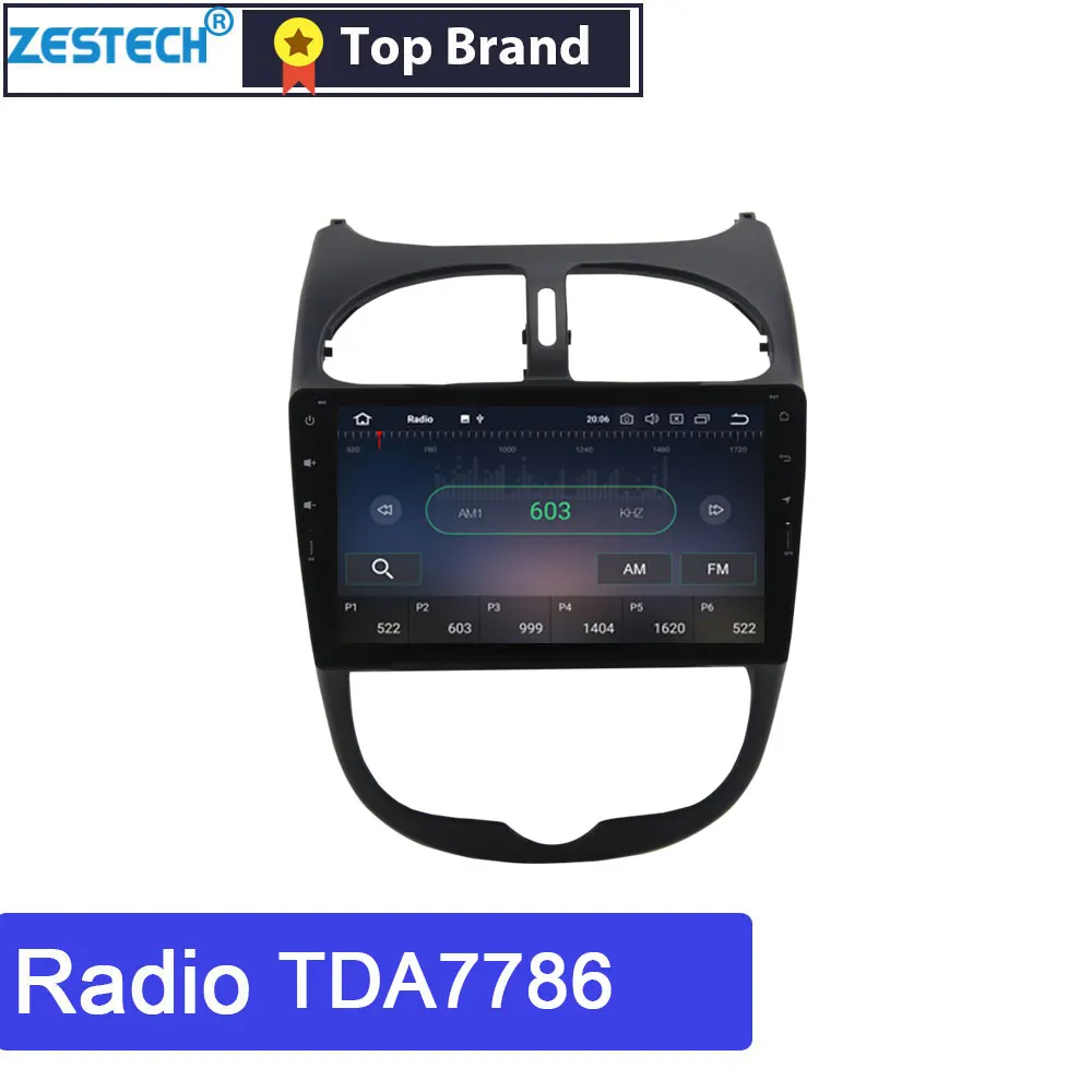 Zetech 9 дюймов Android автомобильный Радио dvd-плеер для peugeot 206 Play And Plug Автомобильный gps навигатор мультимедийный Руль управления