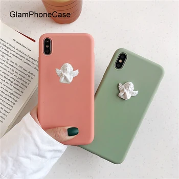 

GlamPhoneCase Three-dimensional Cupid Angel Phone Case For iPhone X XS Max XR Soft Silicone Cover For iPhone 7 8 6 6s Plus Case