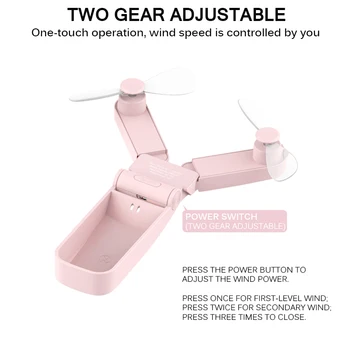 

Fan Cooler Mini USB Fan Folding Double-Headed Usb Table Desktop Electric Fan 2 Modes Wind Air Cooler Outdoor Travel Summer
