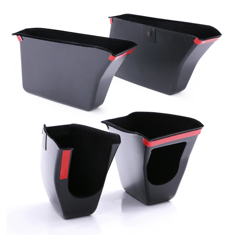 4pcs Car Door Handle Pocket Storage Box Organizer Container Holder Box For Tesla Model 3 Y 2017-2021 Interior Accessories