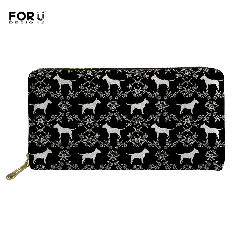 FORUDESIGNS/2 шт./компл. бультерьеров печати Для женщин Сумки большие сумки через плечо для женщин, женские сумки на плечо с длинным мужской кошелек из ПУ кожи - Цвет: Z3551Z21