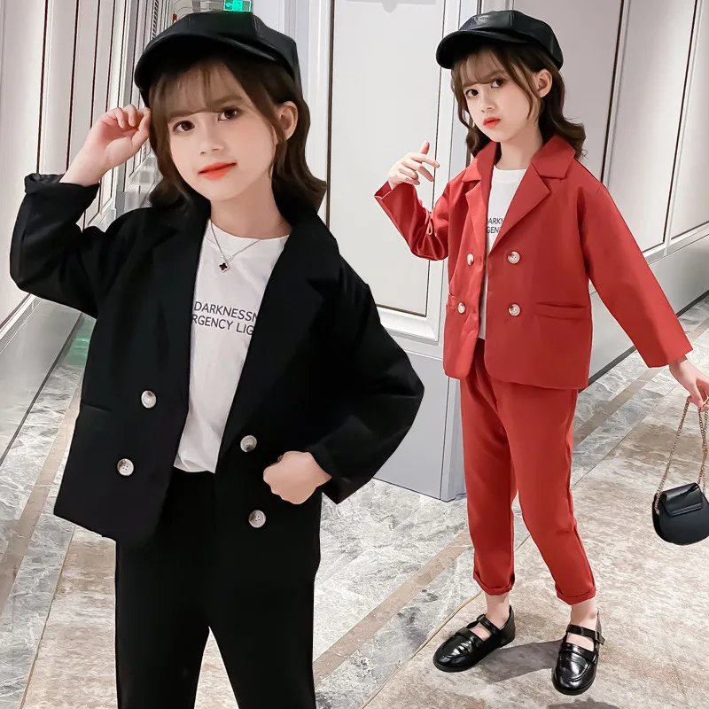 

Autumn 2020 Children Girls Suit Teen Girls Clothing Set Casual Jackets Pants Two Pieces Suit for Girls Outfits 10 12 13 Years
