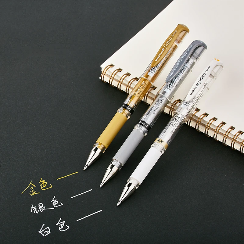 Uni-ball Signo гелевая ручка с белыми чернилами 1,0 мм, белые чернила, 10 ручек в упаковке, высокая степень покрытия, идеально подходит для письма, иллюстрации, подсветки