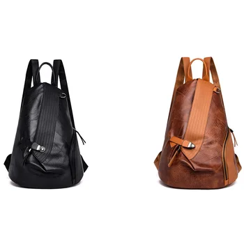 

Pu Leather Bucket Row Backpack Anti-Theft Waterproof Ladies Large Capacity Bag