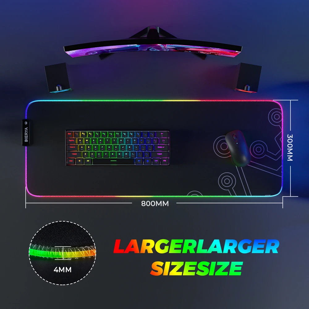 Dierya – tapis de souris RGB pour ordinateur et bureau