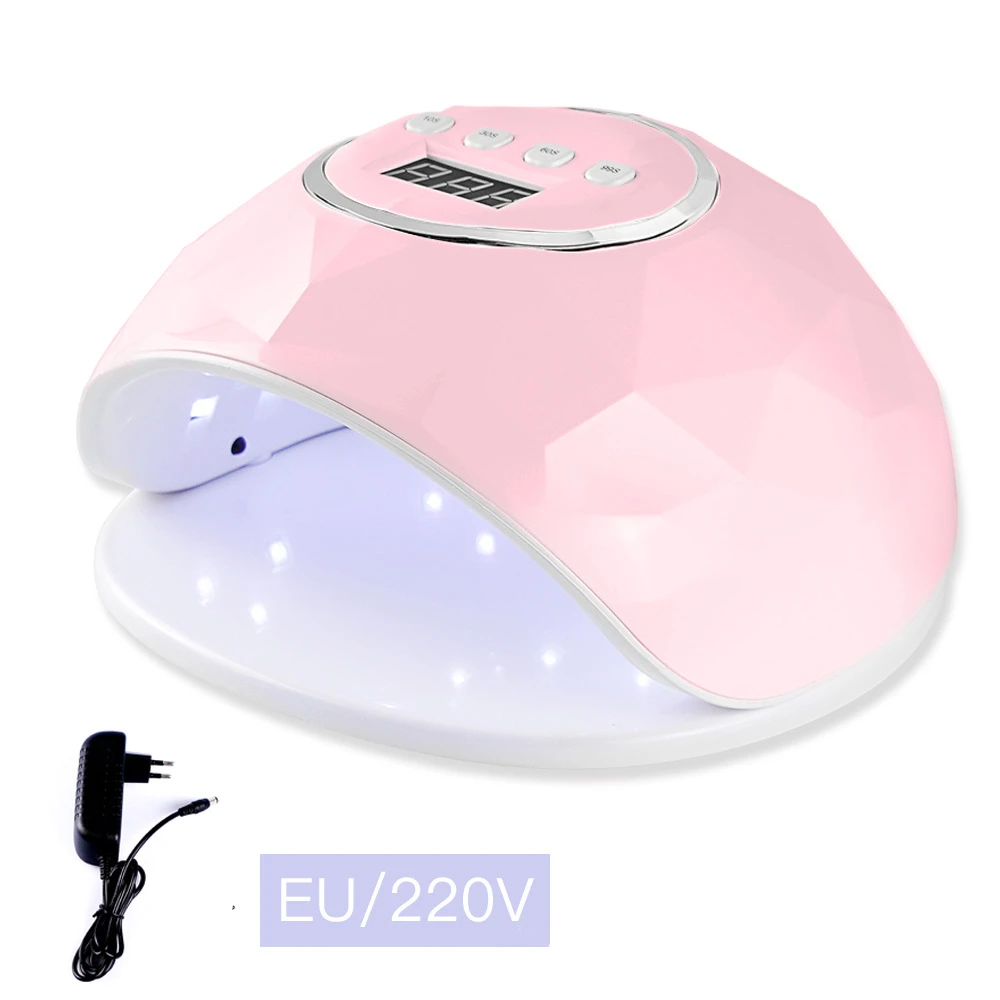 86 Вт Быстросохнущий светодиодный светильник для ногтей УФ-гель-Сушилка для ногтей инфракрасный светильник для маникюра - Цвет: Pink EU Plug
