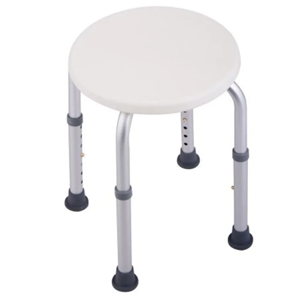 

7 Levels Adjustable Round Shower Stool Aluminum Alloy Chair for Elderly J99Store