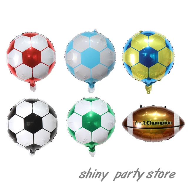 Globos de aluminio de fútbol, decoración de fiesta de cumpleaños, tema de  fútbol, suministros para eventos, 18 pulgadas, blanco y negro - AliExpress