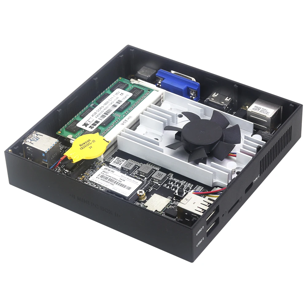 Ультратонкий мини-ПК Встроенный M.2 SSD Intel Celeron J3455 четырехъядерный HDMI двойной дисплей Windows 10 linux HTPC компьютер тонкий клиент