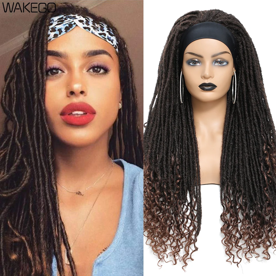 Women's Synthetic Wigs Curly Dreadlock Goddess Hand Braided Twist Bandeau Wig for Daily Cosplay