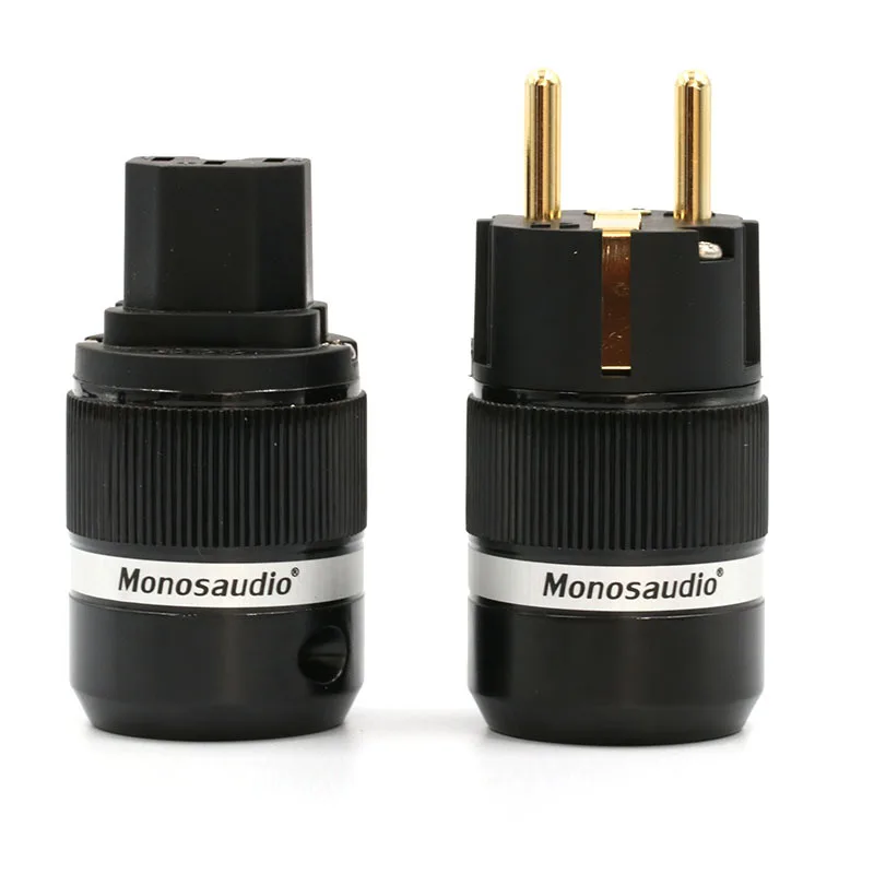 

Moonsaudio Hifi Audio Connector Gold-plated Speaker Male Female IEC EU Power Plug Connector Tail Oxygen free copper Pure copper