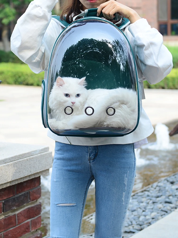 Large Window Cat Backpack Space Capsule Black Transparent Pet Bag Travel Carrier Jaula Para Gatos Produtos KK60MX | Дом и сад