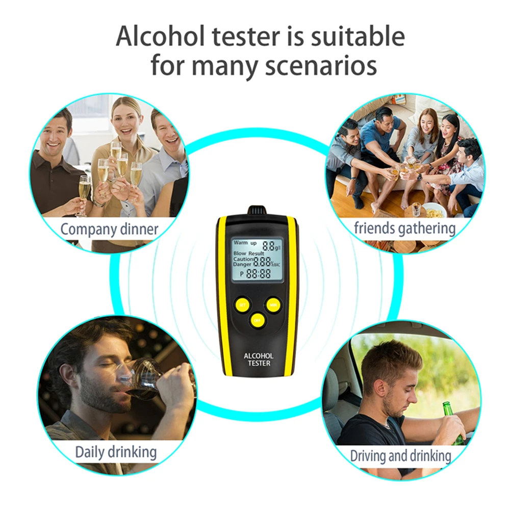 Portable Digital Breath Alcohol Tester Special Alcohol Tester Breath Drink Driving Analyzer LCD Screen Wine alcohol tester breath alcohol tester
