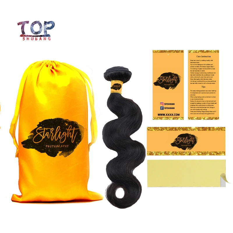 

Custom Logo 450pcs Hair Suit Virgin Hair Packing/Hair Hang Tags / Hair Silk Satin Bags