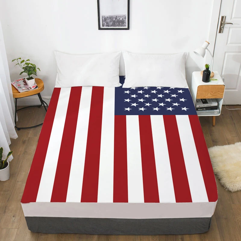 3D простыня, простыня с эластичной королевой/на заказ, наматрасник 150/160x200, постельные принадлежности Флаг США, Прямая поставка - Цвет: United States
