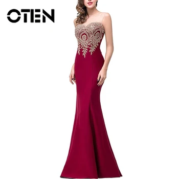 

OTEN Elegant Mermaid Sleeveless Party Dresses Women 2019 Summer Patchwork Slim Sexy Evening Patch O-Neck Robe Female Temperament
