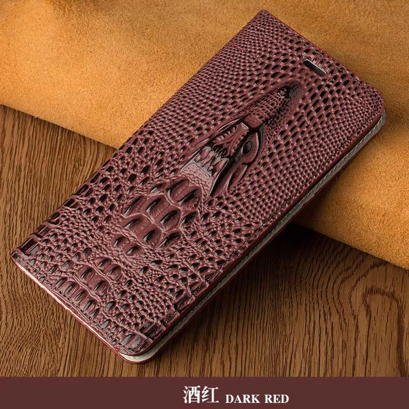 Для lenovo ZUK K5 K6 Примечание Z2 Z5s Z6 Pro S5 S850 A536 A606 P780 чехол для карт и узором «крокодиловая кожа» чехол для мобильного телефона из воловьей кожи, сумка-бумажник - Цвет: Dark red