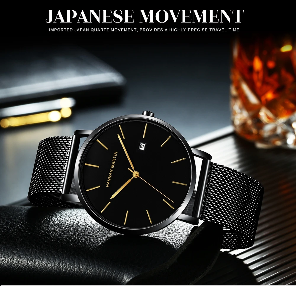 Японские кварцевые мужские часы, простой дизайн, Оригинальные Классические мужские часы с календарем, модные водонепроницаемые темно-синие наручные часы для отдыха