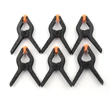 Conjunto de 6 unids/set, abrazaderas Micro de muelle, pinzas de plástico de nailon DIY, pinzas de muelle para carpintería para fondo de estudio de fotografía, abrazadera de 6,5 cm